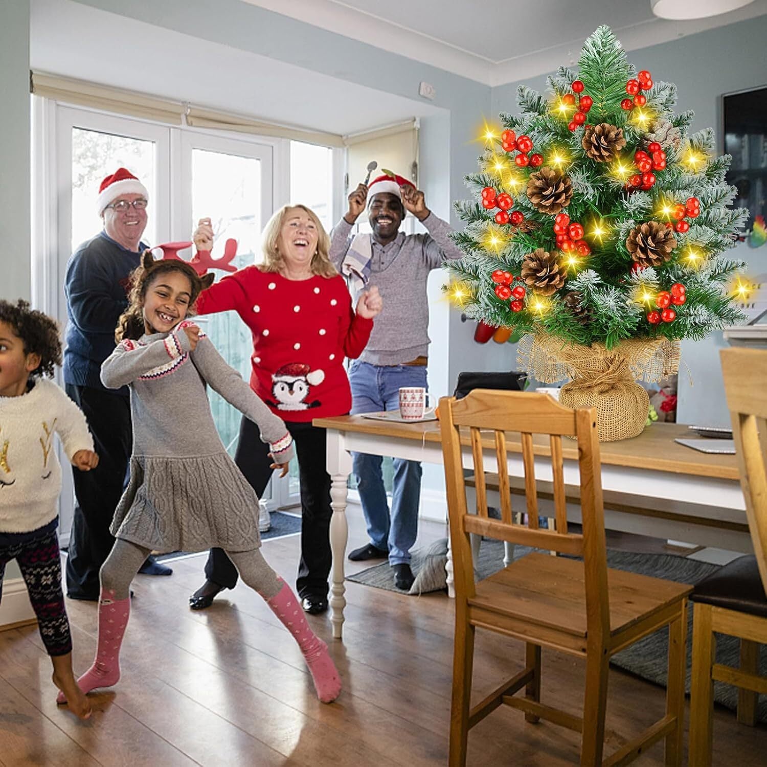 Mini Weihnachtsbaum 60 cm mit LED – Künstlicher Tannenbaum Deko