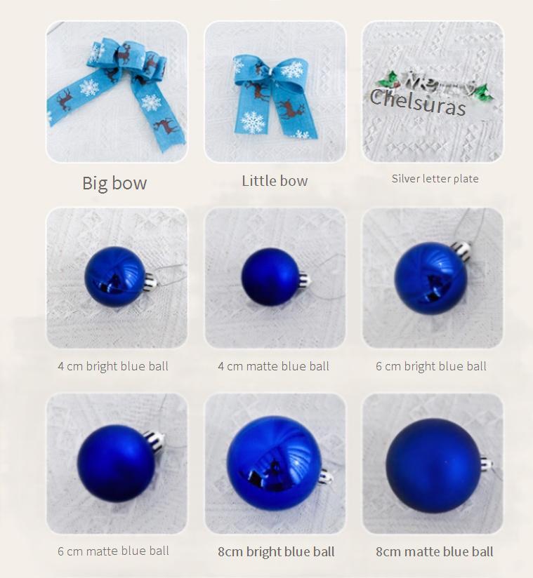 Künstlicher Weihnachtsbaum Blau-Verlauf – Mit LED & Deko, Schneeeffekt