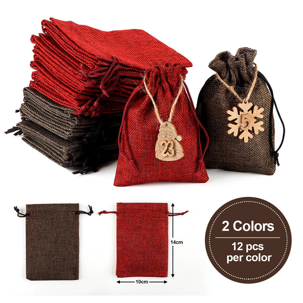 Adventskalender zum Befüllen – 24 Stofftaschen mit Zahlen & Schnur | DIY Weihnachtskalender