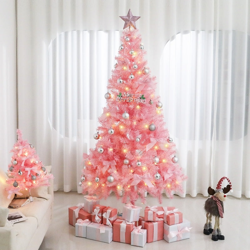 Rosa Weihnachtsbaum mit Deko & LED – Künstlicher Tannenbaum für festliche Stimmung
