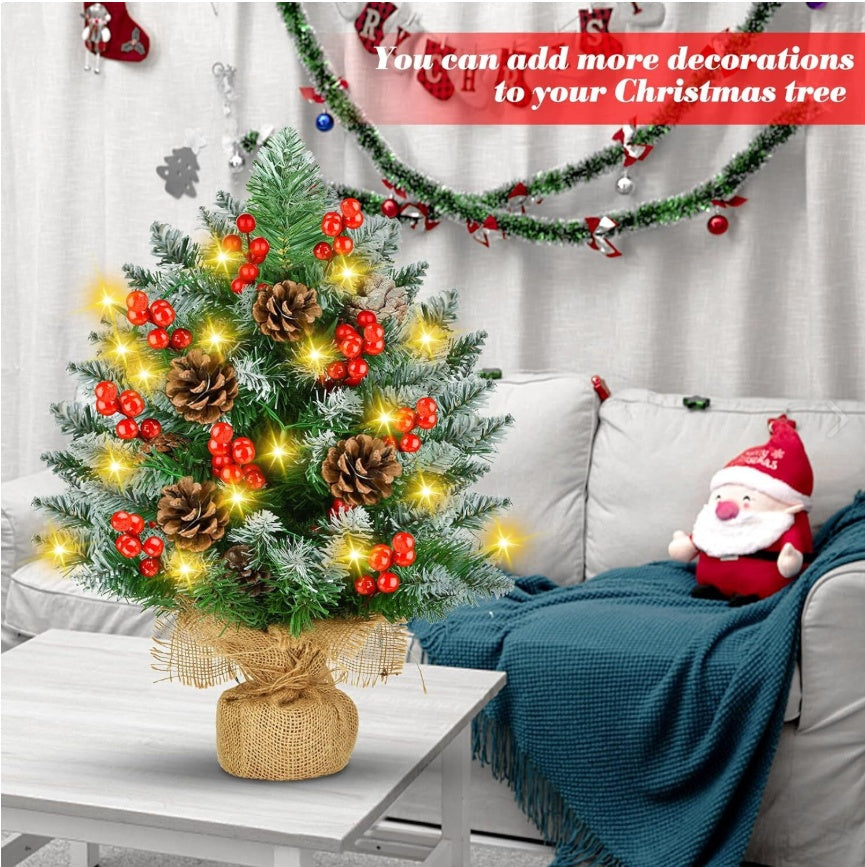 Mini Weihnachtsbaum 60 cm mit LED – Künstlicher Tannenbaum Deko