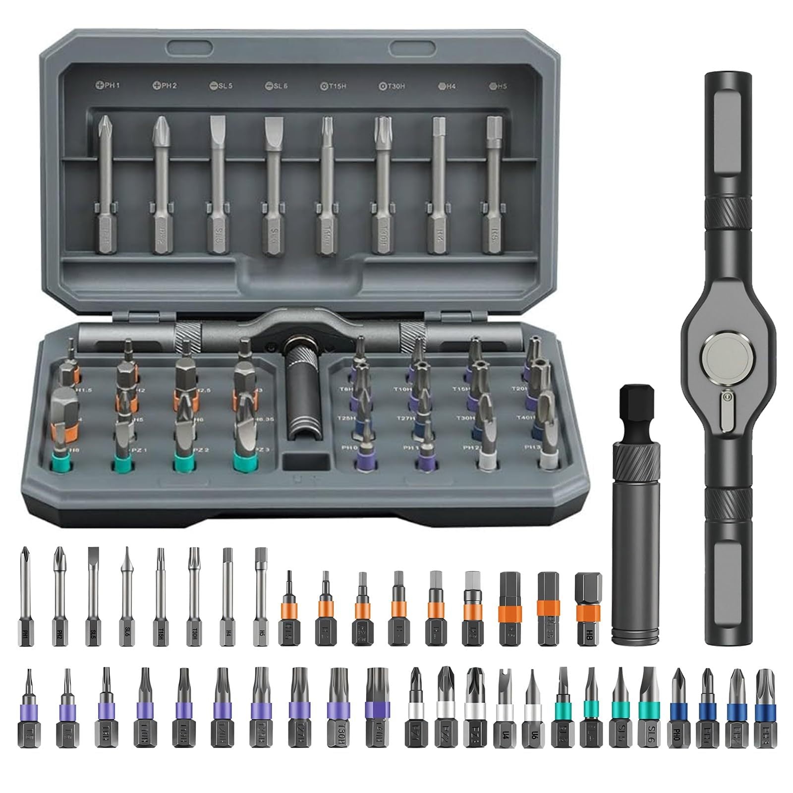 Schraubendreher Set 42-teilig – Präzisions Ratschen-Schraubendreher mit Bits & Koffer