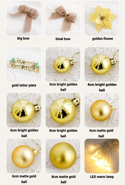 Künstlicher Weihnachtsbaum 150 cm – Mit LED & Gold-Dekoration, Schneeeffekt