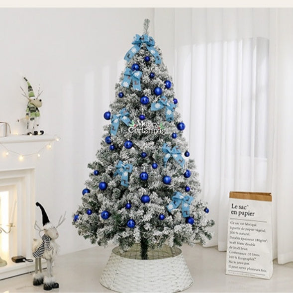 Künstlicher Weihnachtsbaum Blau-Verlauf – Mit LED & Deko, Schneeeffekt