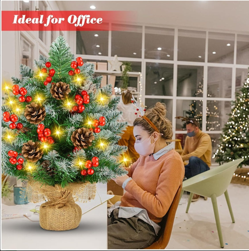 Mini Weihnachtsbaum 60 cm mit LED – Künstlicher Tannenbaum Deko