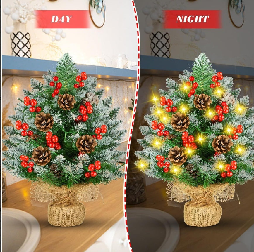 Mini Weihnachtsbaum 60 cm mit LED – Künstlicher Tannenbaum Deko
