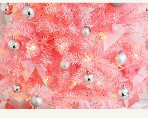 Rosa Weihnachtsbaum mit Deko & LED – Künstlicher Tannenbaum für festliche Stimmung