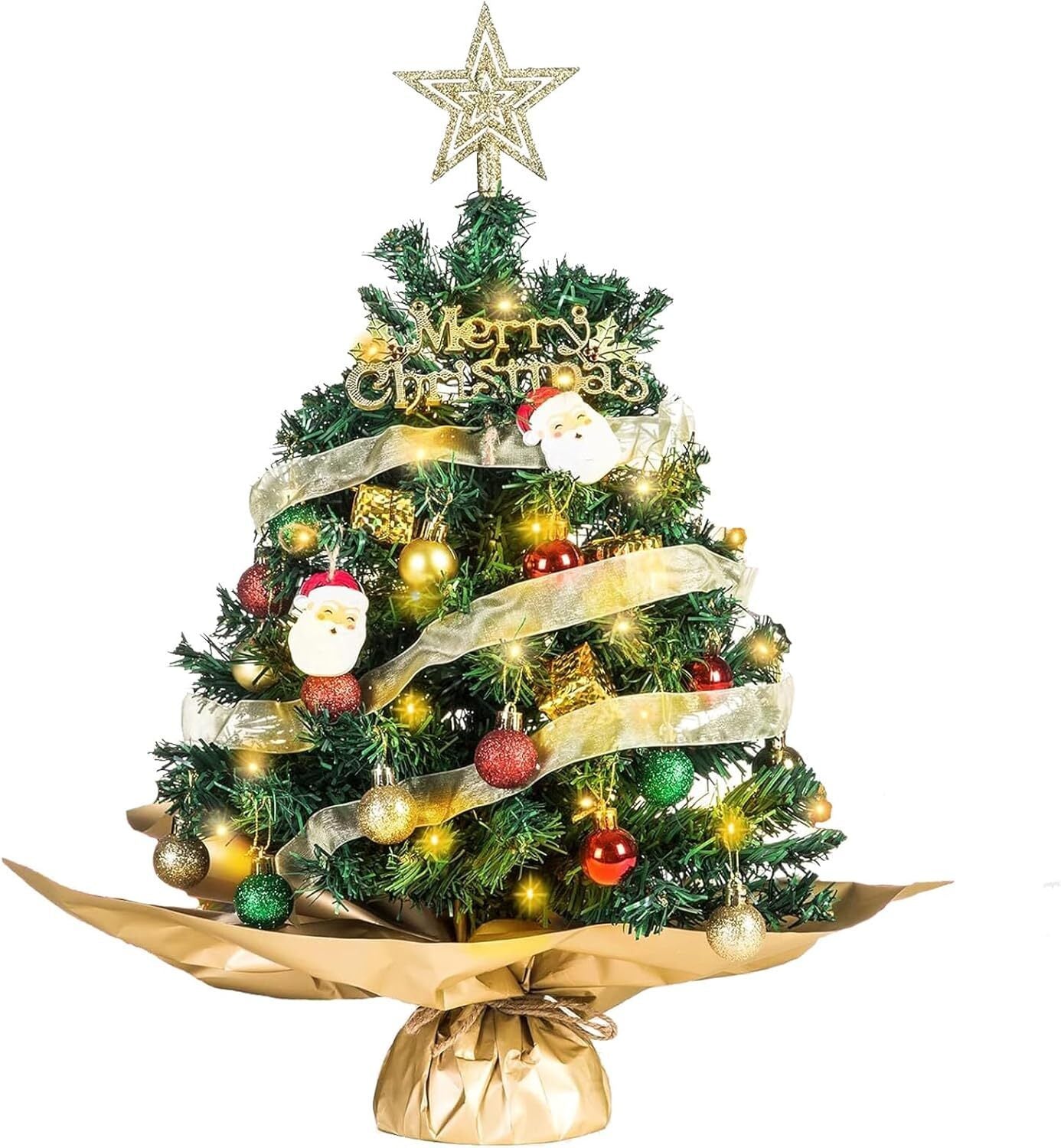 Mini Weihnachtsbaum mit LED – Künstliche Tanne klein für Tisch & Deko