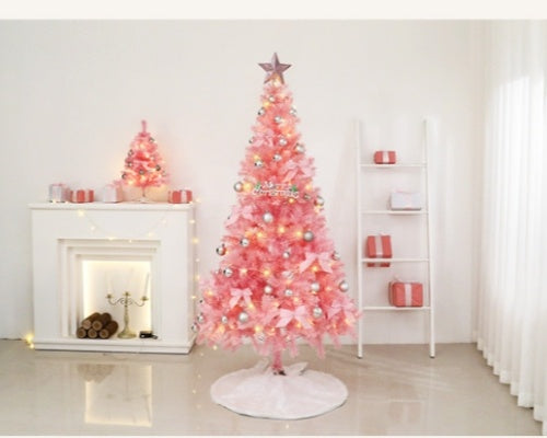 Rosa Weihnachtsbaum mit Deko & LED – Künstlicher Tannenbaum für festliche Stimmung