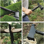 Survival Axt 8-in-1 – Multifunktionale Camping Axt mit Messer, Feuerstarter & Kompass