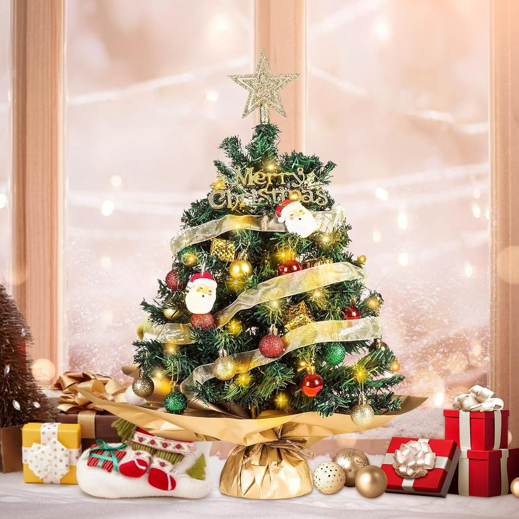 Mini Weihnachtsbaum mit LED – Künstliche Tanne klein für Tisch & Deko