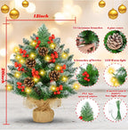 Mini Weihnachtsbaum 60 cm mit LED – Künstlicher Tannenbaum Deko