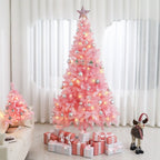 Rosa Weihnachtsbaum mit Deko & LED – Künstlicher Tannenbaum für festliche Stimmung