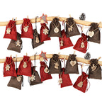 Adventskalender zum Befüllen – 24 Stofftaschen mit Zahlen & Schnur | DIY Weihnachtskalender