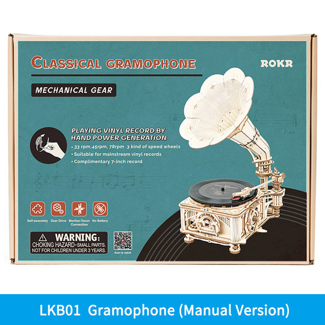 RetroGram – 3D Holz-Grammophon