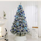 Künstlicher Weihnachtsbaum Blau-Verlauf – Mit LED & Deko, Schneeeffekt
