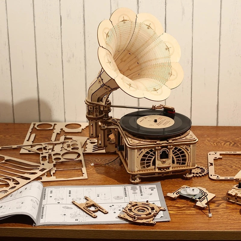RetroGram – 3D Holz-Grammophon