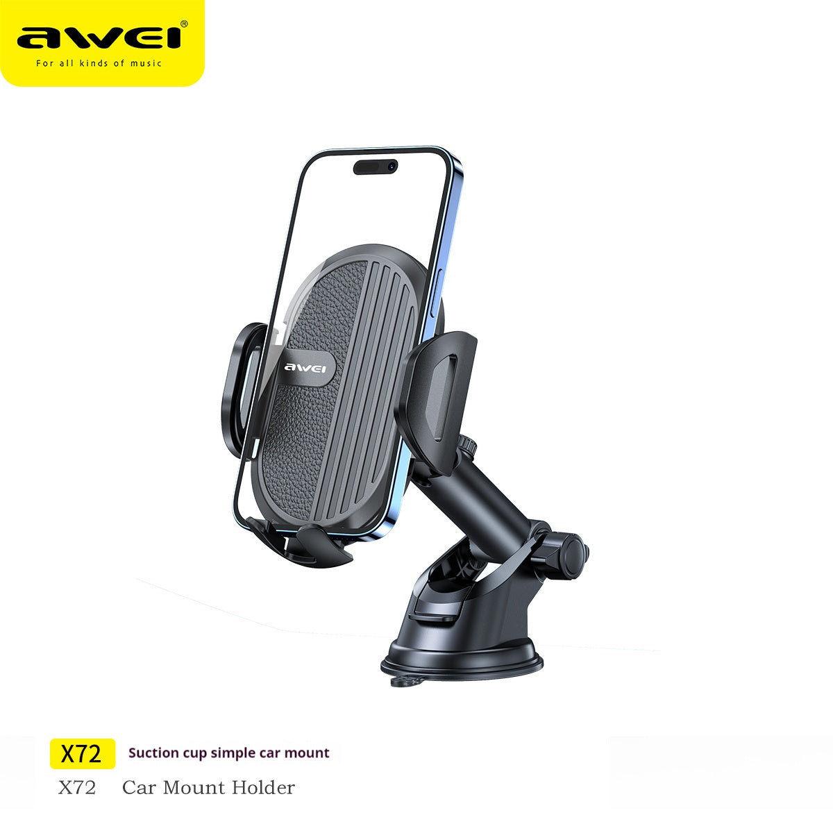 Awei X72 Handyhalterung Auto – Smartphone Halter mit Saugnapf 360° drehbar