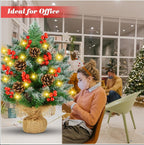 Mini Weihnachtsbaum 60 cm mit LED – Künstlicher Tannenbaum Deko