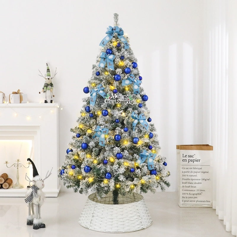 Künstlicher Weihnachtsbaum Blau-Verlauf – Mit LED & Deko, Schneeeffekt