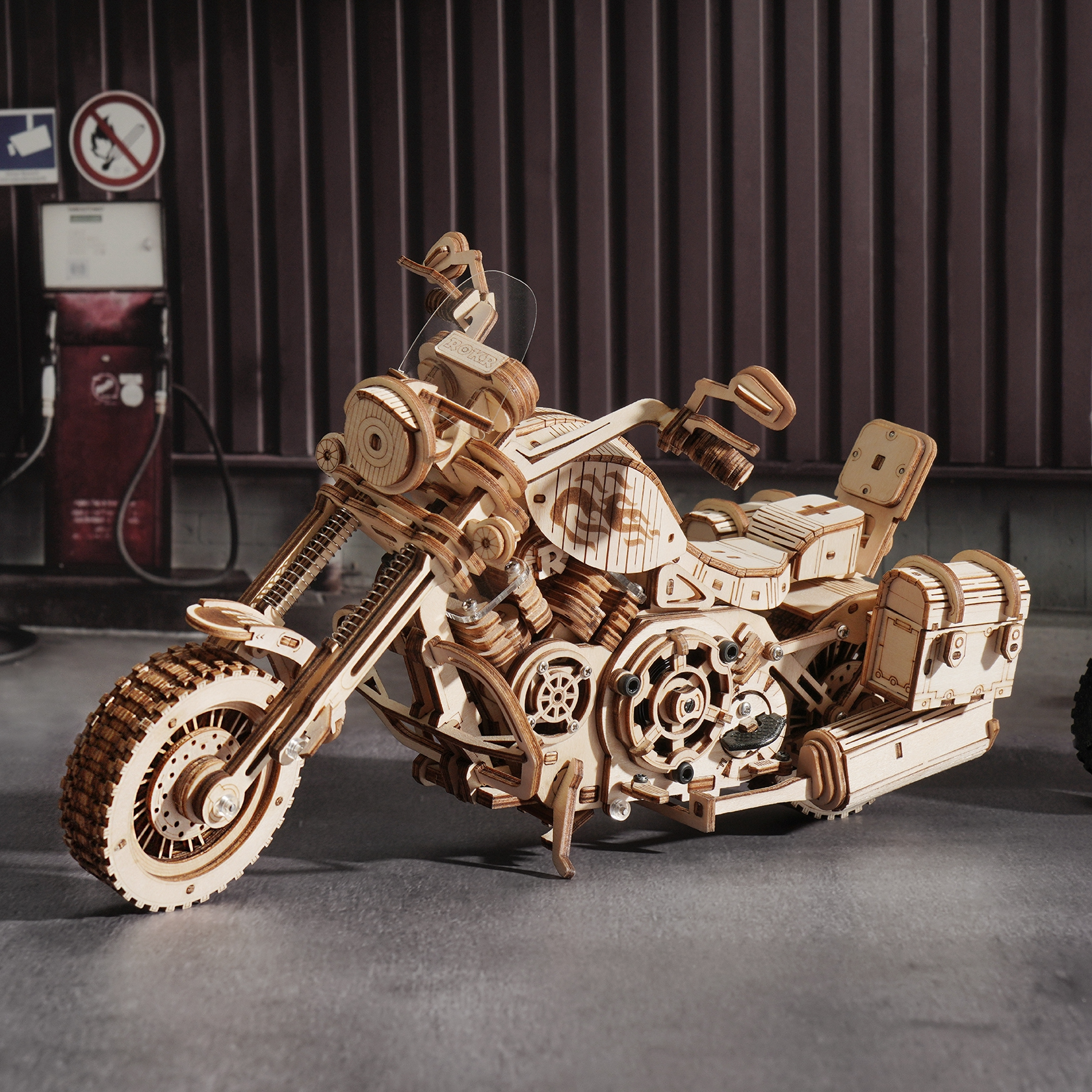 ROKR Cruiser Motorrad Holzmodell – 3D Holzpuzzle Bausatz