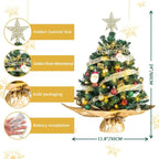 Mini Weihnachtsbaum mit LED – Künstliche Tanne klein für Tisch & Deko